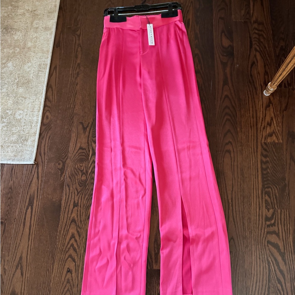 Alice + Olivia Vibrant Pink Wide Leg Pants